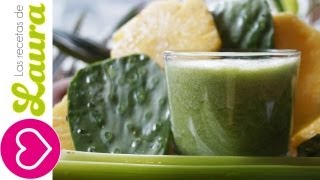 Licuado de Nopal con piña y apio - Licuado quema grasa para eliminar barriga y desinflamar