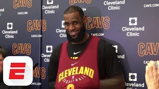 LeBron James reacts to James Harden's crossover on Wesley Johnson | ESPN