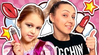 МАКИЯЖ ЧЕЛЛЕНДЖ! Амелька Карамелька делает Макияж как взрослая!