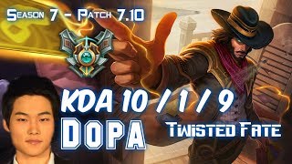 Dopa TWISTED FATE vs CASSIOPEIA Mid - Patch 7.10 KR Ranked