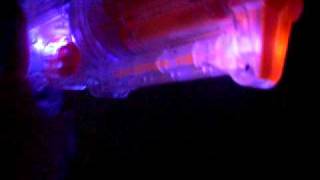 Nerf Maverick lit up with purple LED lights!