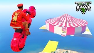 GTA V Online: CORRIDA DO CIRCO GIGANTE no MAR!!! (COM MOTOS)