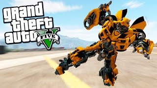 GTA 5 Моды: Трансформеры! - Играем за Трансформера бамблби в GTA 5