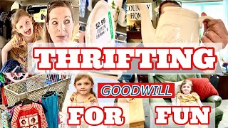 THRIFTING FOR FUN * THRIFTING GOODWILL * TEACHING THEM TO THRIFT * HOME DECOR AT GOODWILL *