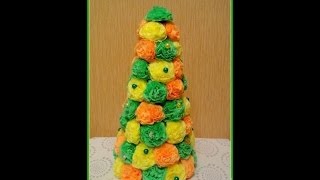 МК - елочка из салфеток (идея для работы)  //// Christmas tree from napkins