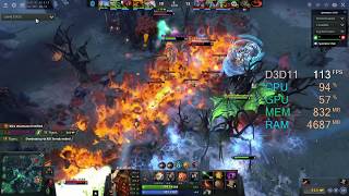GeForce GTX 1060 6GB -- Intel Core i3-8100 -- Dota 2 FPS Test DX11