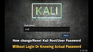 How To Change/Reset KALI LINUX root User Password (In Hindi)