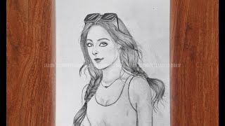 How to draw girl style with glasses || easy drawing || pencil sketch || រៀនគូរ