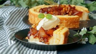 【具材ゴロゴロ?】パン耳でりんごカラメルケーキ?