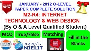 O Level Jan 2012 M2-R4: INTERNET TECHNOLOGY AND WEB DESIGN