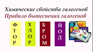 Галогены (F, Cl, Br, I). Химические свойства. Правило вытеснения галогенов.
