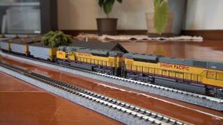 (HD) KATO Ngauge UnionPacific SD90MAC＆Coalporters  with MRC sounds.（ＤＣＣサウンド）