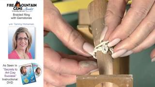 Braided Ring with Art Clay® and Gemstone Cabochons