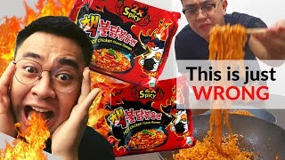 NUCLEAR FIRE NOODLE CHALLENGE | 2X SPICY RAMEN!