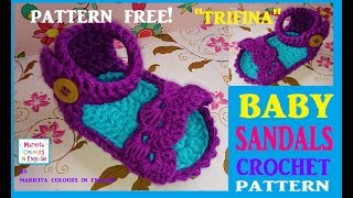 Baby Sandals "Trifina" Crochet (Part 1) BOHO STYLE Free Pattern by Maricita Colours in English