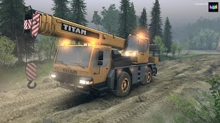 SpinTires обзор мода ( MAN TRUCK TITAN CRANE LTM 1160 )