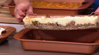 Copper Chef Brownie Pan with Adjustable Separator,Lid & Easy-Lift Tray on QVC