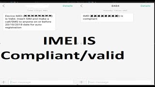 IMEI is Compliant or Valid what does it means PTA ?