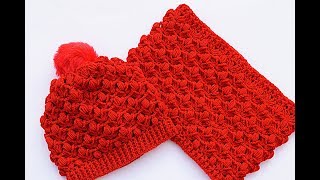 Cuello bufanda a juego con gorro a crochet muy facil Majovel #crochet #ganchillo