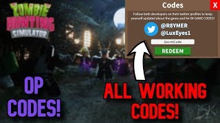 ALL *OP* WORKING CODES! Roblox Zombie Hunting Simulator
