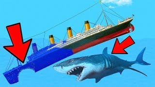 МЕГАЛОДОН ПОТОПИЛ ТИТАНИК В FLOATING SANDBOX! КРУШЕНИЕ ТИТАНИКА! СИМУЛЯТОР ЗАТОПЛЕНИЯ КОРАБЛЕЙ!