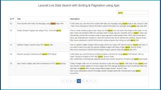 Laravel Live Data Search with Sorting & Pagination using Ajax