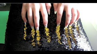 ASMR - Long, Natural Nails on a Sequined Pillow
