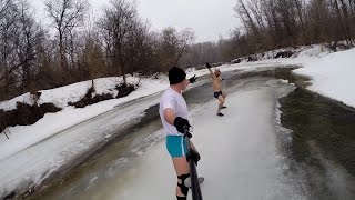 Зимняя ночёвка в пикапе. Катание на льдинах. Мобиба.