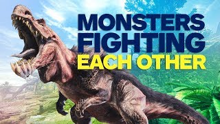 Monsters Fighting Each Other in Monster Hunter World Gameplay (4K)