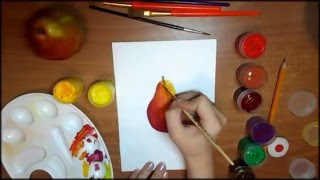 Рисуем вместе "Как нарисовать грушу" Drawing together " How to draw a pear "