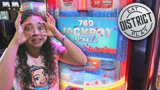 Having fun at District Eat and Play Arcade!