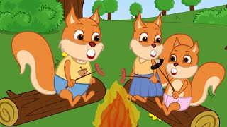Famille d'Écureuil - Camping Avec Des Saucisses Animé 2021 en Français