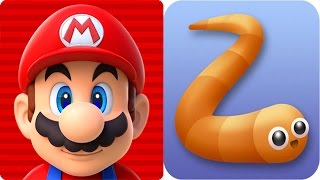 Super Mario Run vs Slither.io Gameplay