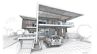Как нарисовать дом в перспективе? Три точки схода. How to draw a house in perspective?