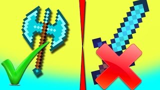 ОЧЕНЬ ГРОЗНОЕ ОРУЖИЕ - МЕТАТЕЛЬНЫЙ ТОПОР В МАЙНКРАФТЕ!