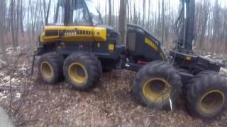 Ponsse Harvester pre heat system and chain change.