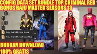 SKIN GRATIS FREE FIRE !! BUNDLE SET CRIMINAL RED+BUNDLE SET BAJU MASTER SEASONS 13-GARENA FREE FIRE
