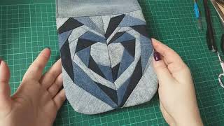 изделие из мелких обрезков джинсов. часть 2 #diy#patchwork#лоскутноешитье