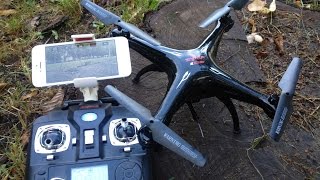 Обзор квадрокоптер  Syma X5SW  FPV Wi-Fi 2.4Ghz Quadcopter Flight Camera Video Review