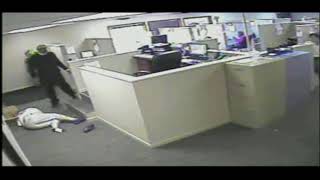 Office Woman rolls ankle and farts