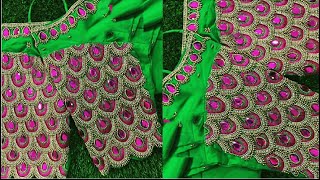 heavy bridle aari sleeve design using with normal needle