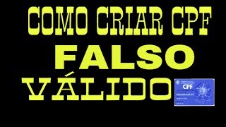 COMO GERAR CPF FALSO(2017)