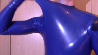 blue latex catsuit - HD