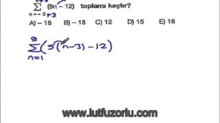 11.sinif matematik toplam sembolü testleri soru çözümleri