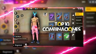 LAS 10 MEJORES COMBINACIONES DE ROPA  || FREE FIRE