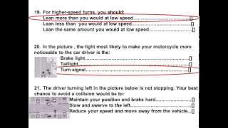 2020 Dmv Motorcycle  Released Test Questions part 2