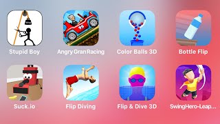 Stupid Boy, Angry Gran Racing, Color Balls 3D, Bottle Flip, Suck.io, Flip Diving, Flip & Dive 3D