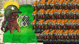 Plants vs Zombies - 1 Threepeater vs Gargantuar vs Dr. Zomboss