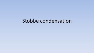 Stobbe condensation name reaction organic chemistry english