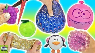 Cutting Open Squishy Grapes Toy! Homemade Stress Balls! Gold Star Slime Mesh Ball Doctor Squish
